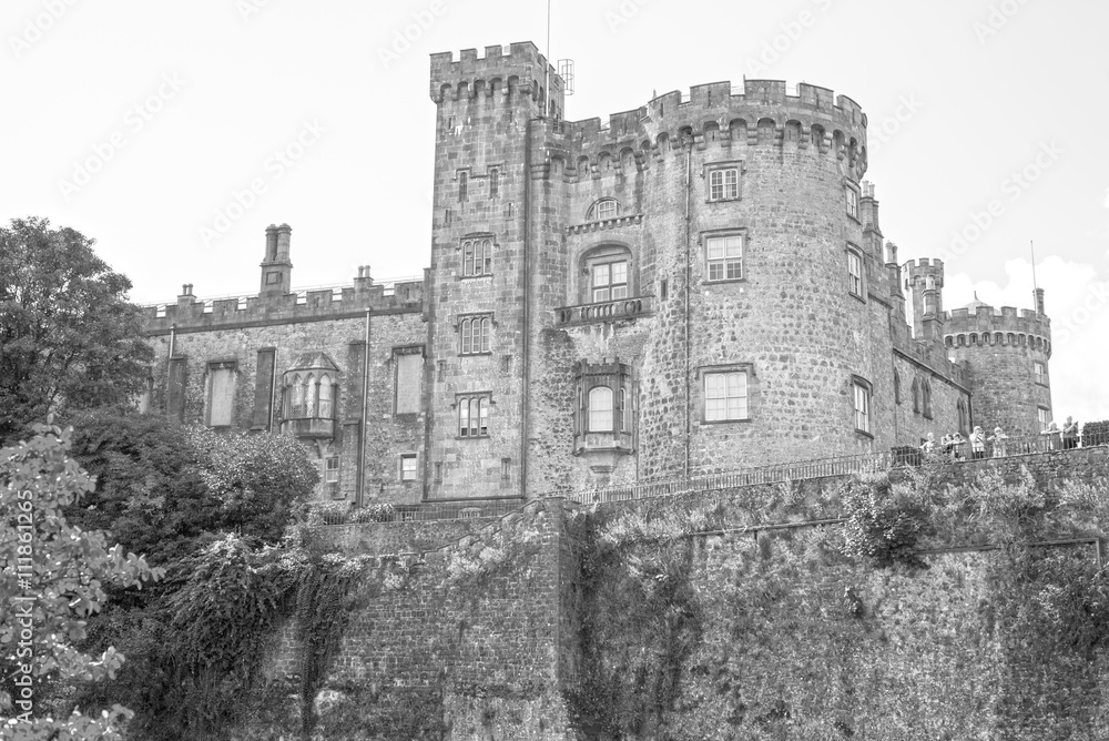 riverside view of kilkenny castle in ireland riverside view of kilkenny castle in ireland
