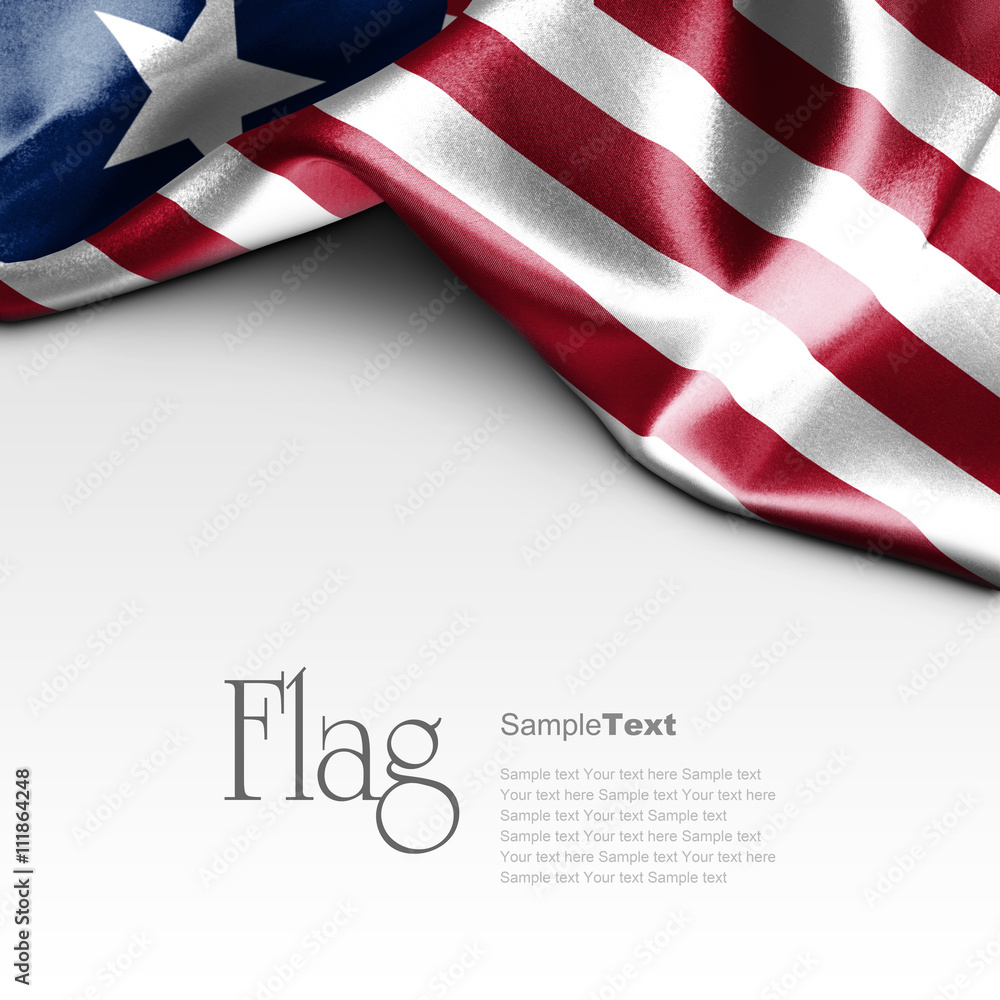 Obraz premium Flag of Liberia on white background. Sample text.