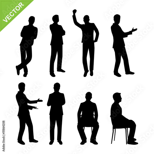 Business man silhouettes vector