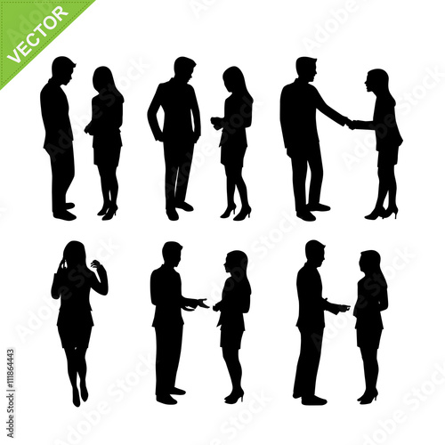 Business people silhouette vector