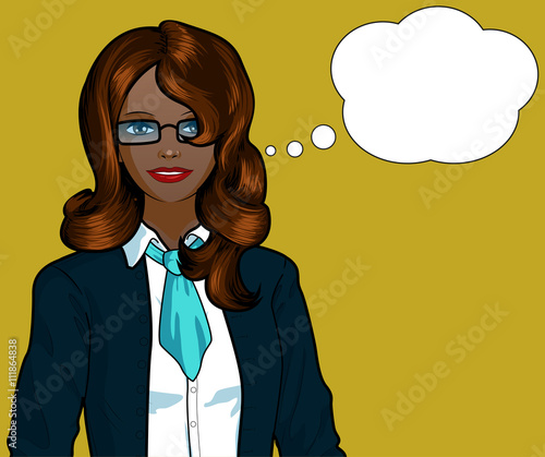African Businesswoman pop art comic