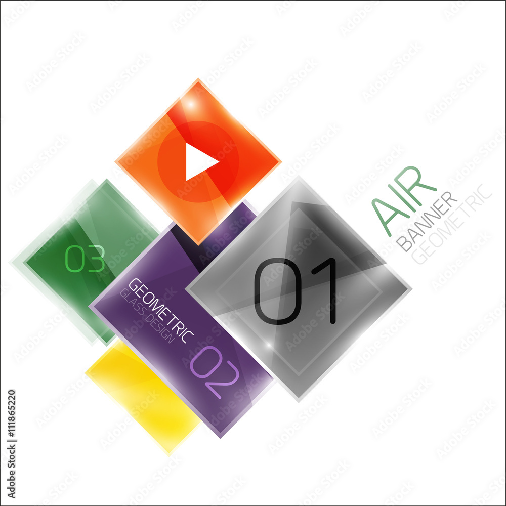 Multicolored squares with sample text Multicolored squares with sample text