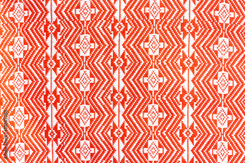 Red pattern on a garment