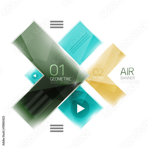 Color glossy glass arrow banner