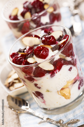 Black Forest trifle with cherry and chocolate