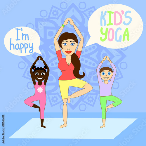Kids yoga with Instructor.