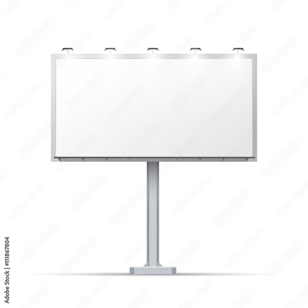 White outdoor billboard with place for advertising isolated on white White outdoor billboard with place for advertising isolated on white
