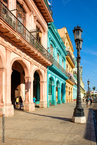 Scene with colorful buildings in downtown Havana © kmiragaya