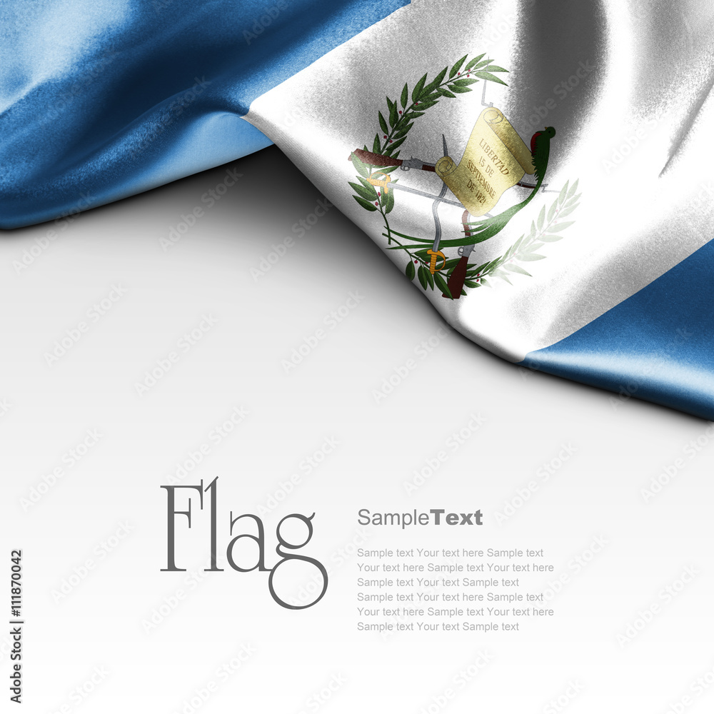 Obraz premium Flag of Guatemala on white background. Sample text.