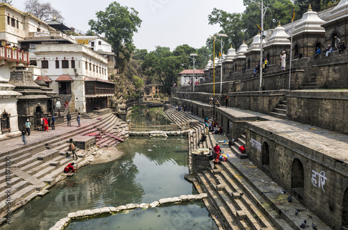 Life and activites along the holy Bagmati River at Pashupatinath Temple, Kathmandu, Nepal photo