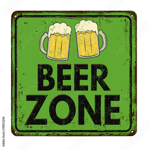 Beer zone vintage rusty metal sign