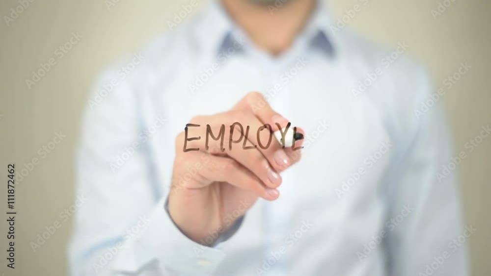 Employee Benefits , writing on transparent wall Employee Benefits , writing on transparent wall