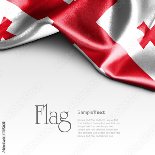 Flag of Georgia on white background. Sample text.