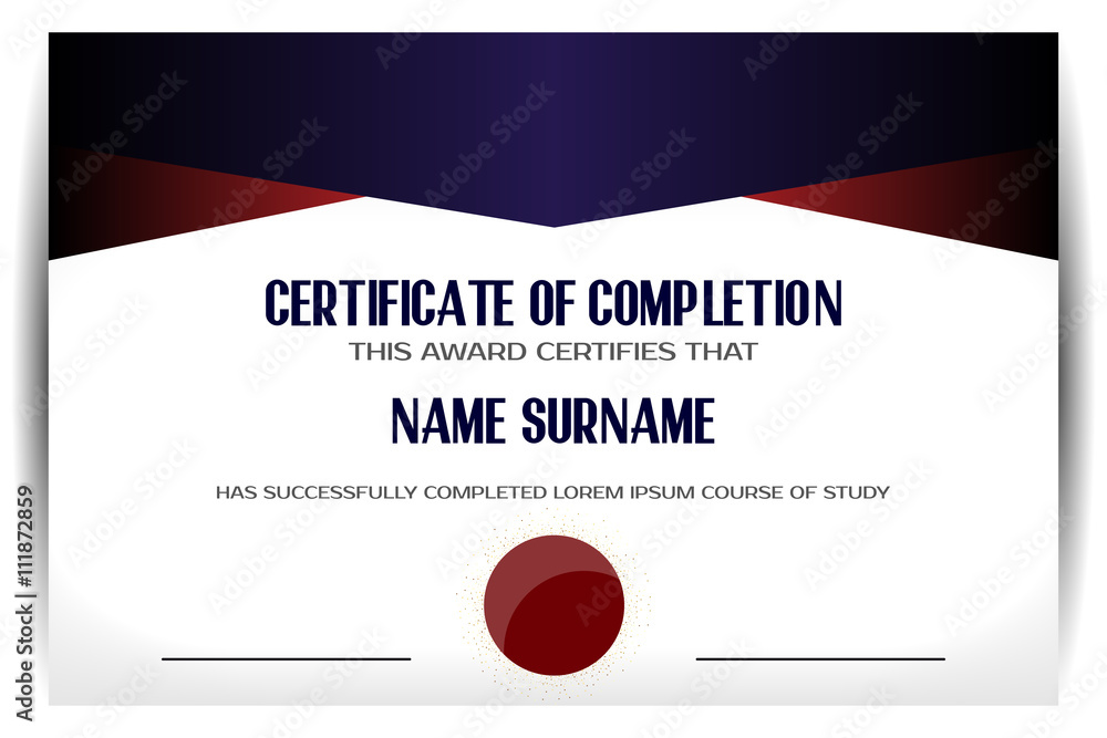 Certificate design template. Vector illustration.