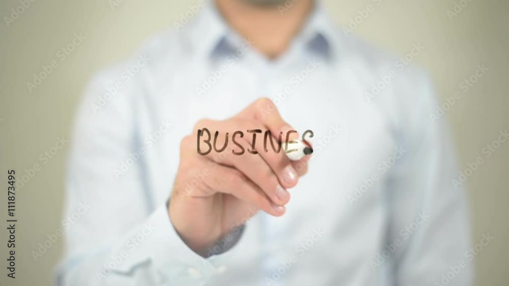 Business Profile , writing on transparent wall Business Profile , writing on transparent wall