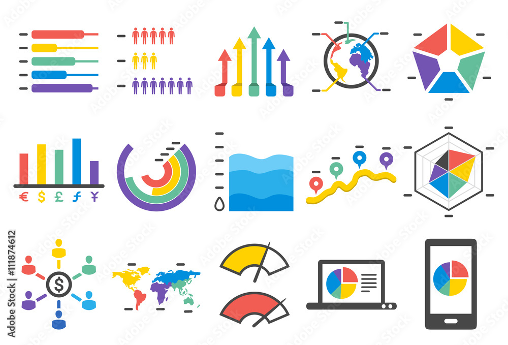 Stock Vector Illustration: Stat icons set 2 Stock Vector Illustration: Stat icons set 2