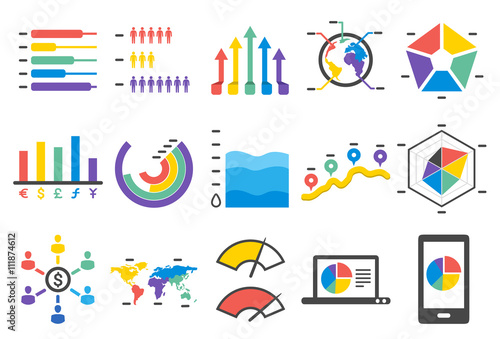 Stock Vector Illustration: Stat icons set 2