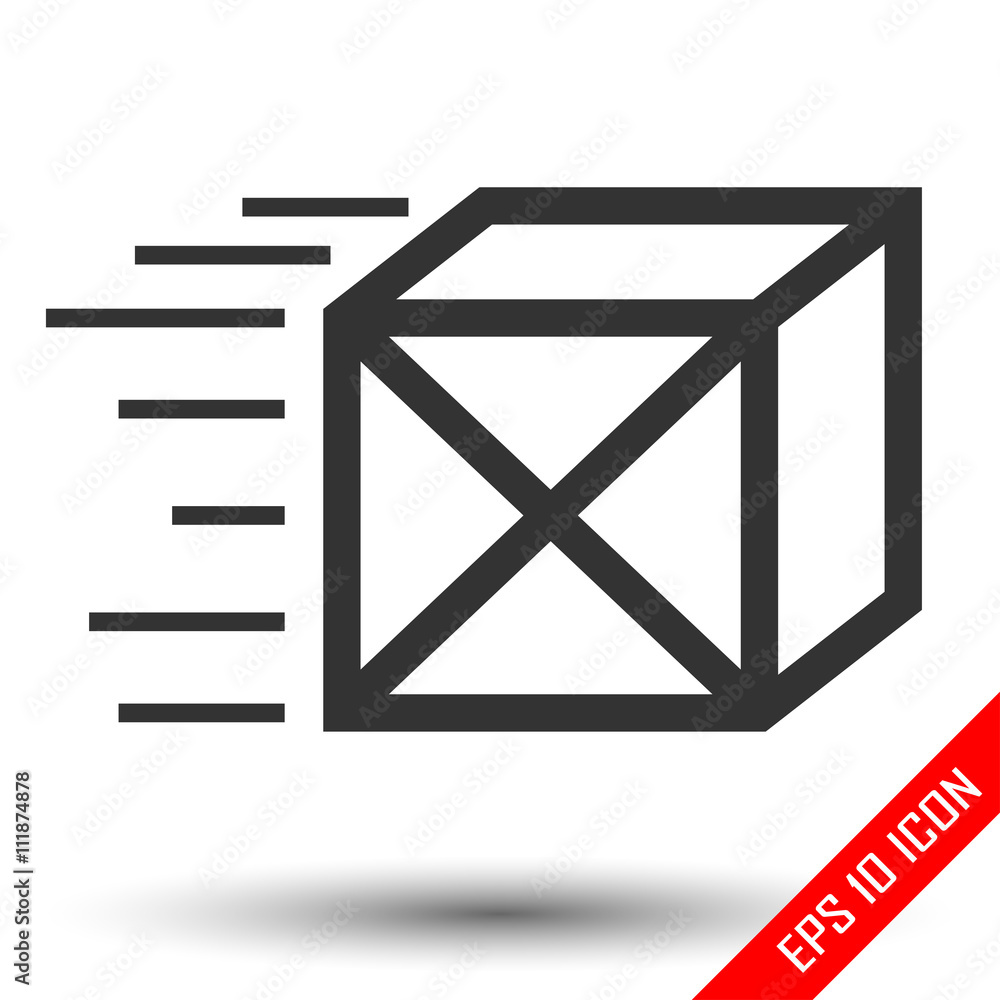 Parcel delivery icon. Flat design vector illustration concept for delivery service, receiving package from courier to customer isolated on white background. Parcel delivery icon. Flat design vector illustration concept for delivery service, receiving package from courier to customer isolated on white background.