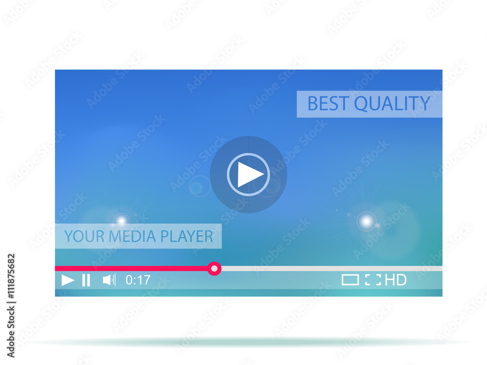 Fototapeta premium Video player. Media interface for web. Vector illustration.