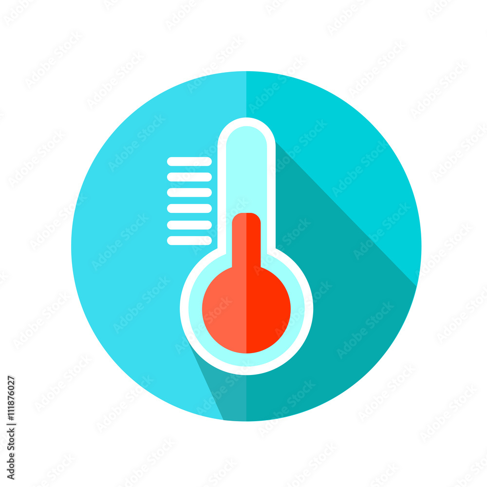 Thermometer Flat Icon. Weather Forecast. Vector Illustration. Thermometer Flat Icon. Weather Forecast. Vector Illustration.