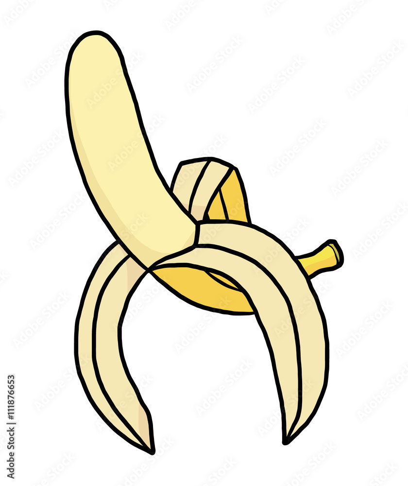 eating banana / cartoon vector and illustration, hand drawn style, isolated on white background. eating banana / cartoon vector and illustration, hand drawn style, isolated on white background.