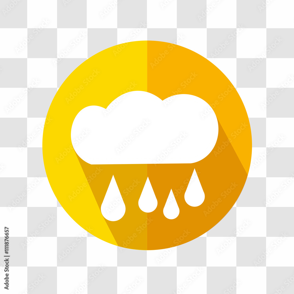 Obraz premium Cloud with Drop Rain Icon. Weather Rainy Forecast. Vector Illustration.