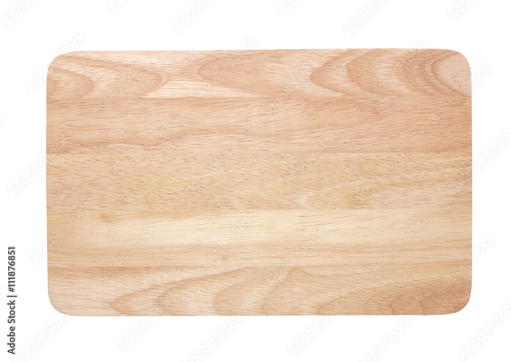 Naklejka premium Brown cutting board isolated on white background