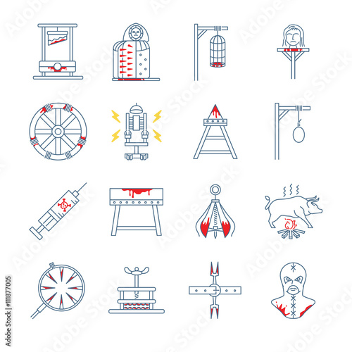 Brutal torture device icons