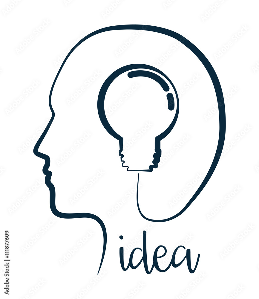 Idea design. Light bulb icon. Flat illustration , vector