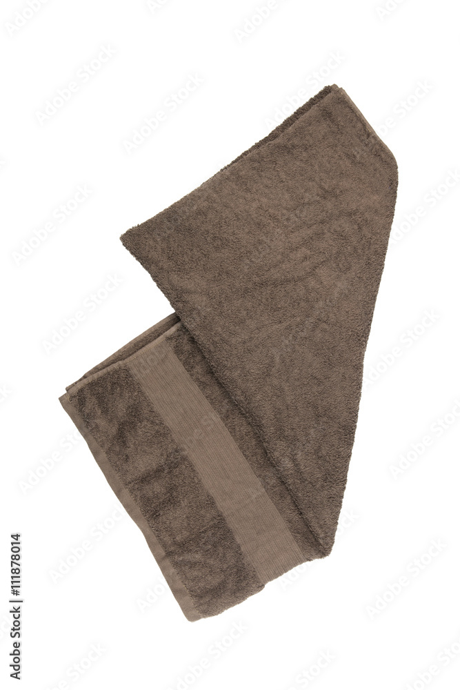 Brown body towel isolated on white background. Brown body towel isolated on white background.