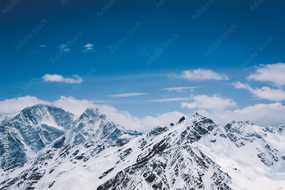Snowy mountains background