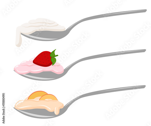 Yoghurt or cream on white illustration