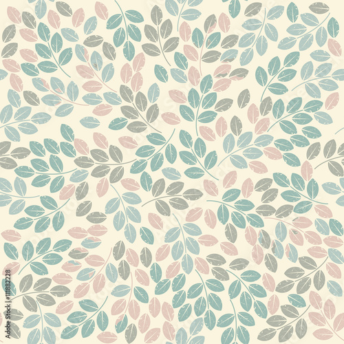 Colorful seamless pattern with leaves