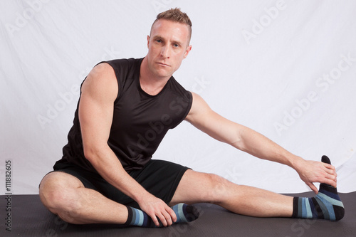 Man getting ready to exercise
