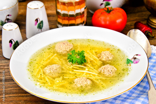 Chicken Soup with Meatballs