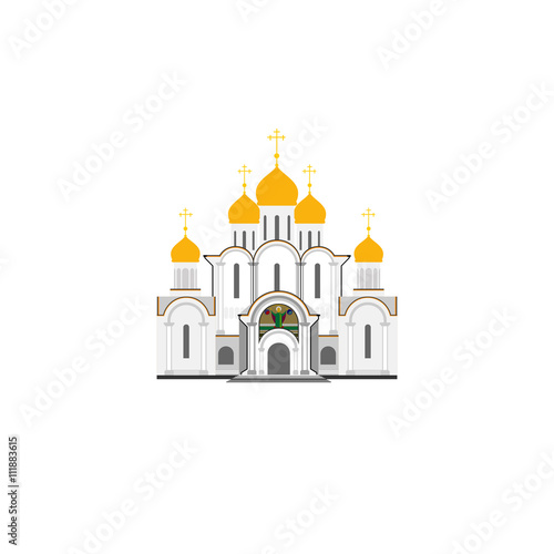 Russian Cathedral Church flat illustration