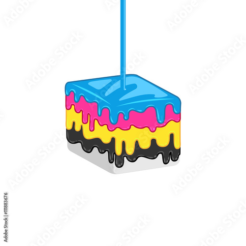 Vector print shop business illustration