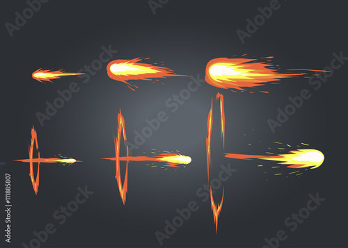 Vector effect. Effect for game. Explode effect animation. Cartoon explosion frames