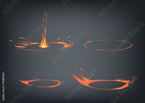 Vector effect. Effect for game. Explode effect animation. Cartoon explosion frames