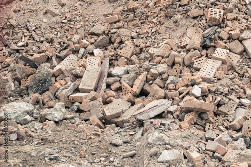 Stack of bricks in a construction site