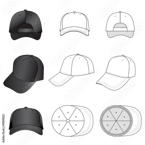 Baseball, tennis cap set