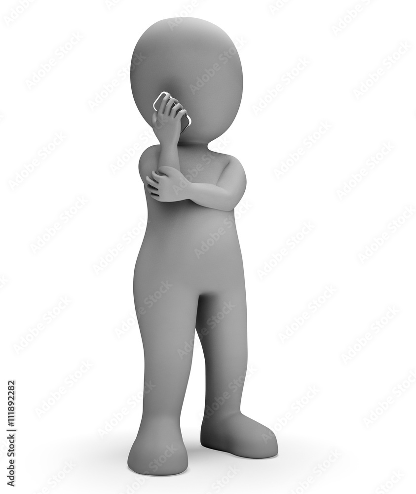 Calling Smartphone Shows Chatting Message And Render 3d Renderin Calling Smartphone Shows Chatting Message And Render 3d Renderin