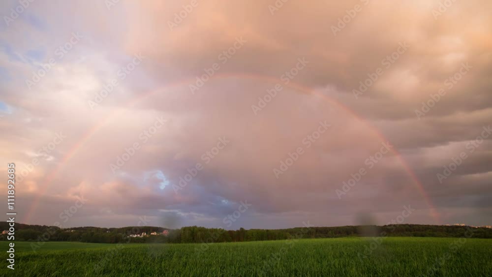 beautiful rainbow on the horizon, rain papadayut lens beautiful rainbow on the horizon, rain papadayut lens