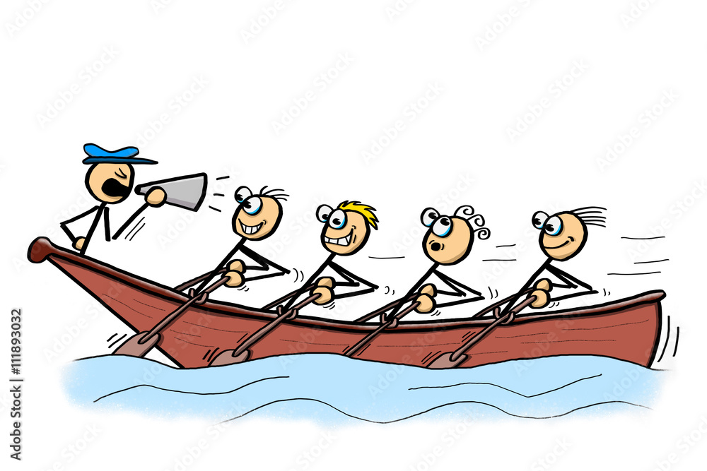Alle in einem Boot ilustración de Stock | Adobe Stock