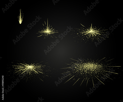 Vector effect. Effect for game. Explode animation. Cartoon explosion frames