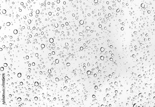 Water drops or raindrop on glass of car.