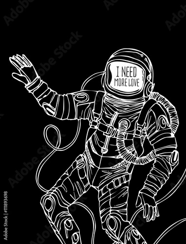 Space concept with astronaut