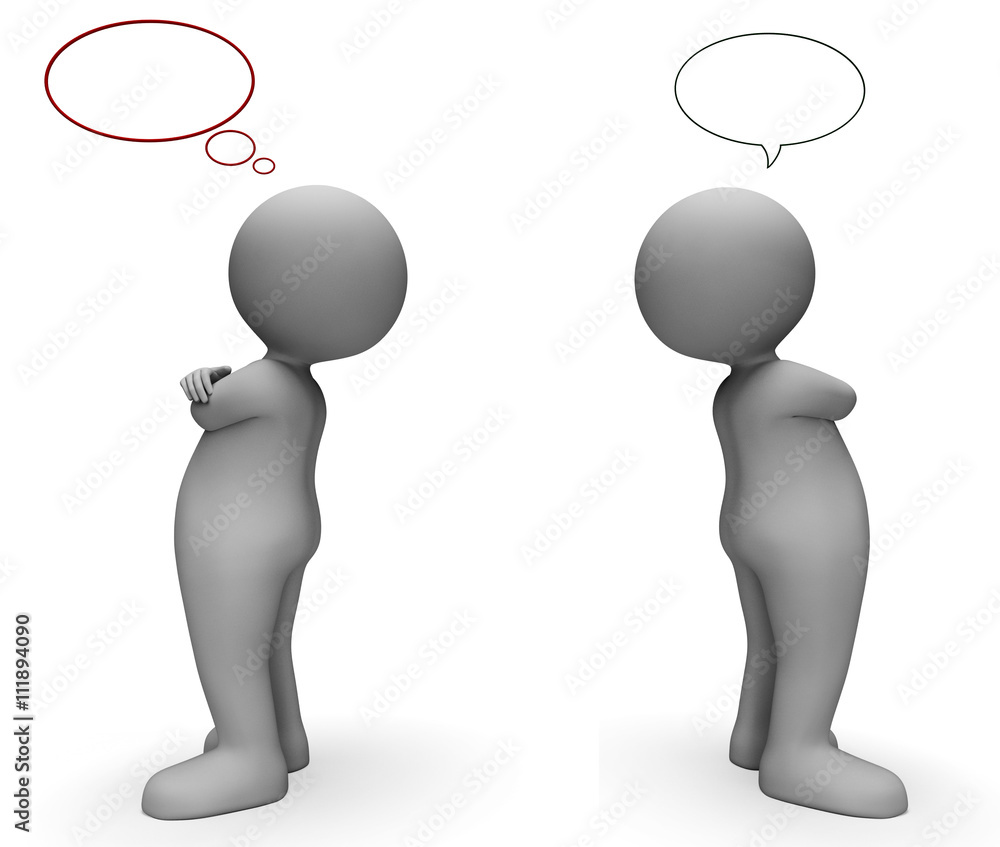 Speech Bubble Shows Copy Space And Annoyed 3d Rendering Speech Bubble Shows Copy Space And Annoyed 3d Rendering