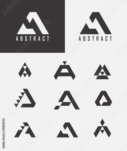 Letter A logo icon design template elements. 