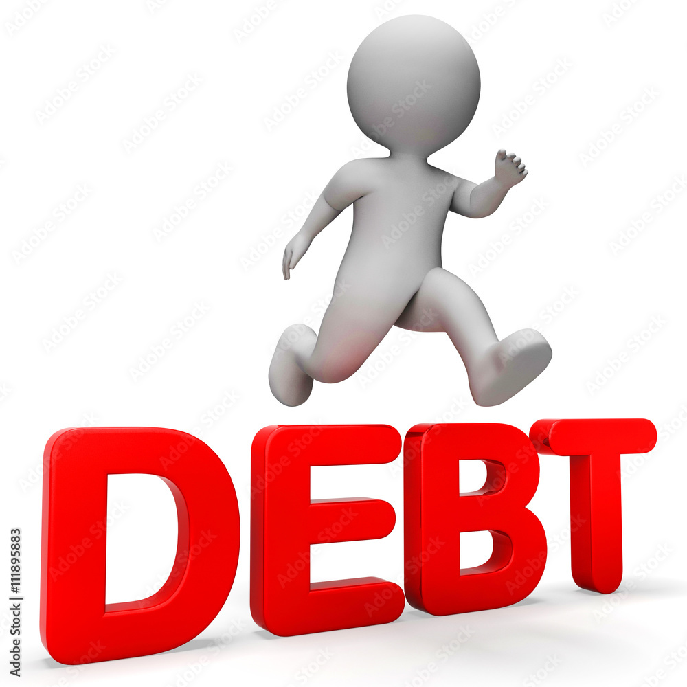Debt Overcome Means Render Achievement And Breakthrough 3d Rende Debt Overcome Means Render Achievement And Breakthrough 3d Rende